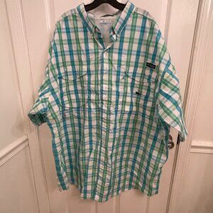 Columbia PFG Super Bonehead Fishing Camp Cotton Shirt size 3X Tall Cruise Vacy
